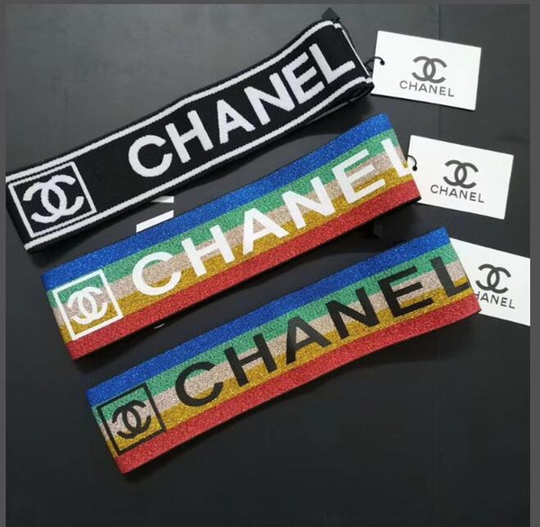 LKY66 hot sell fashion brand Women Men Casual Letters Sport Headbands Elastic Hairbands L Hair Accessory with Fast Shipping