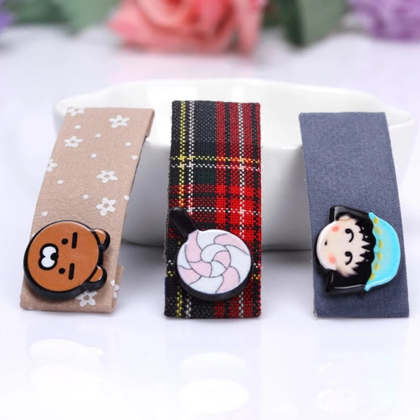 Korean New Plaid BB Clip Steel And Fabric Square Water Drop Clip Vintage Fabric Art Hair Clip Girls Baby