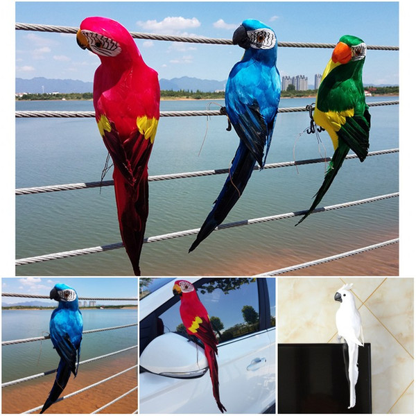 DIY Craft Parrot Feather Garden Window Decoration Parrot For Home Decoration Accessories 45cm Home Decor Garden Decoration Bird G604S