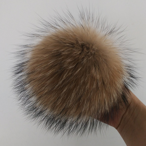 15cm DIY Genuine Real Raccoon Fur Pompom Fur Pom Poms for Women Kids Beanie Hats Big Size Natural Ball For Shoes Caps Bag