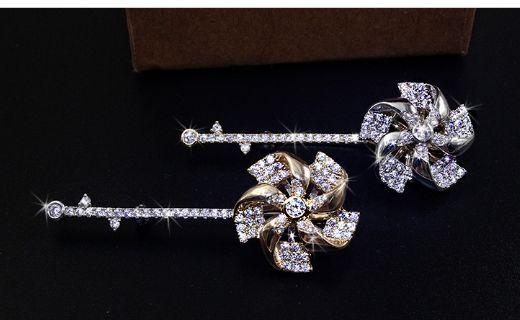 Trill web celebrity series of rotating windmill brooch; male and female suits pin crystal diamond brooches lovers deserve to act the role of