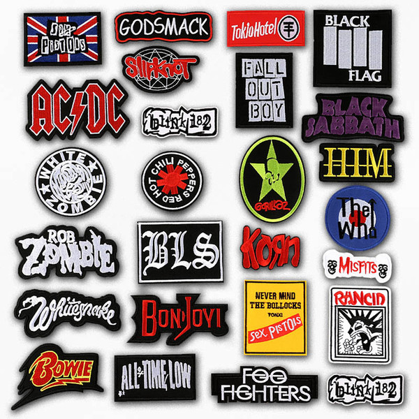 Band Rock Music Embroidered Patch Applique Cute Patches Fabric Badge Garment DIY Apparel Accessories Badges