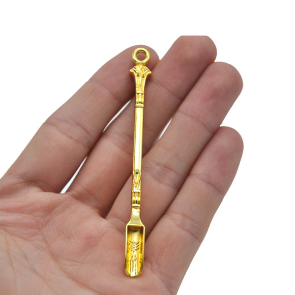 Golden Snorter.Powder Spoon Metal Spoon Use For Sniffer Snorter HOOVER HOOTEER Snuff Smoking Accessories