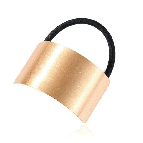 Metal Hair Band Round Trendy Punk Metal Hair Cuff Stretch Ponytail Holder Elastic Rope Band Tie for Women Free Shipping