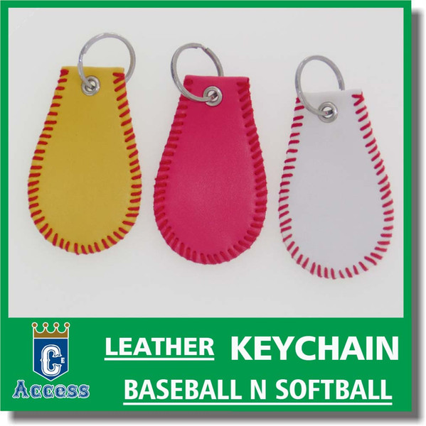 2017 softball baseball leather seam keychain