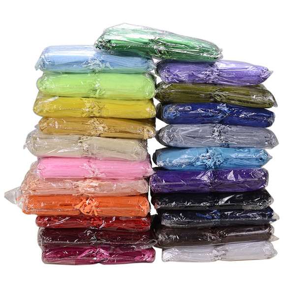 500pcs/lot Wholesale Organza Bags 7x9 9x12 10x15 13x18cm Brand Wedding Packaging Gift Bag Party Decoration Jewelry Bags Pouches