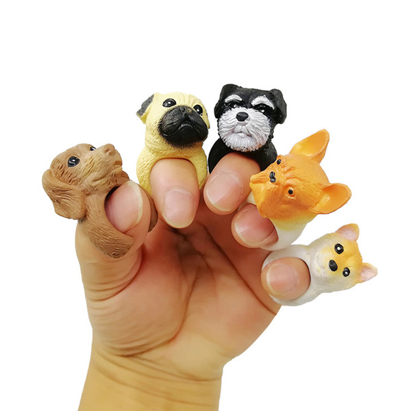 PVC children's creative Korean version of the cute cartoon shapie dog ring personality cute bulldog open head ring