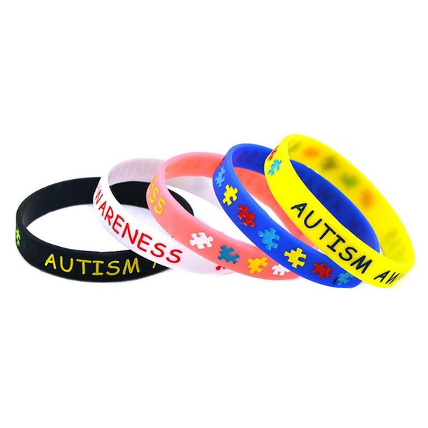 Autism Awareness Silicone Wristband Rubber Bracelets Ink Filled Silicone Wristbands Bracelets For Gifts Kids Adult Jewelry Accessories K273