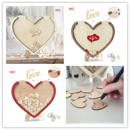 100pcs Hearts uniqueWedding Decoration Rustic Sweet Wedding Guestbook Heart Drop box Wedding drop box 3D Guest book