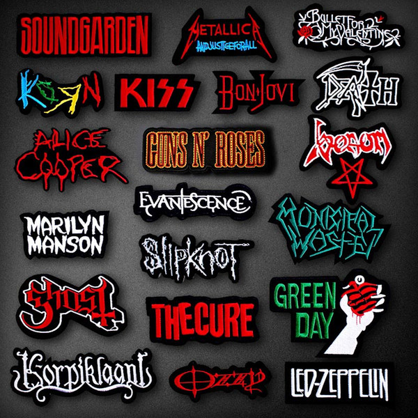 Rock Music DIY Iron On Patch Embroidered Cute Badges Hippie Iron On Kids Cartoon Patches For Clothes Stickers Badge