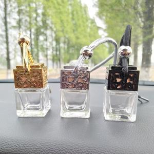 8ML Hanging Car Perfume Hollow Bottle Fragrance Diffuser Bottle Car Air Freshner Glass Essential Oil Bottle Car Decorations AAA1613