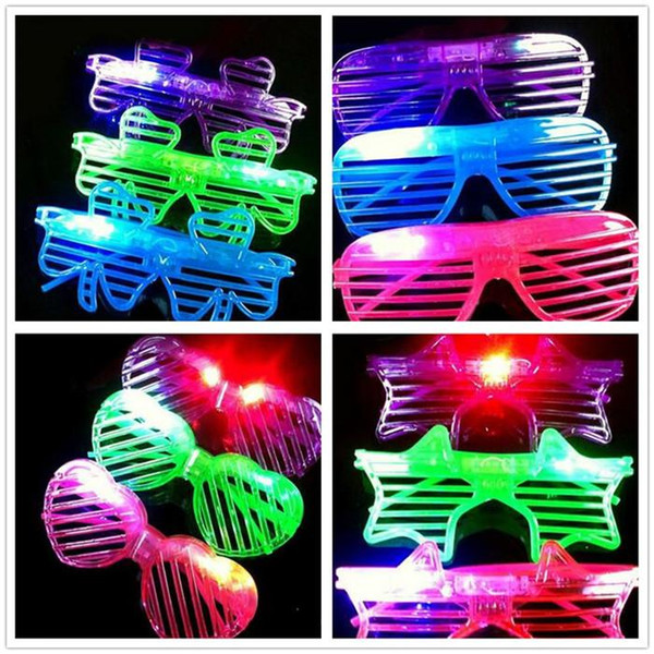 HOT LED Light Glasses Flashing Shutters Shape Glasses Flash Glasses Sunglasses Dances Party Supplies Festival Decoration D603