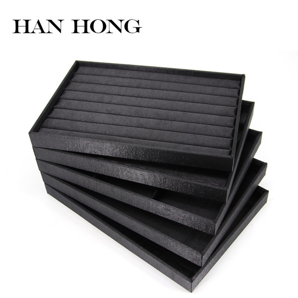 High-grade black pu leather jewelry shows props, rings, necklaces, bracelets, pallets, bracelets, wholesale props