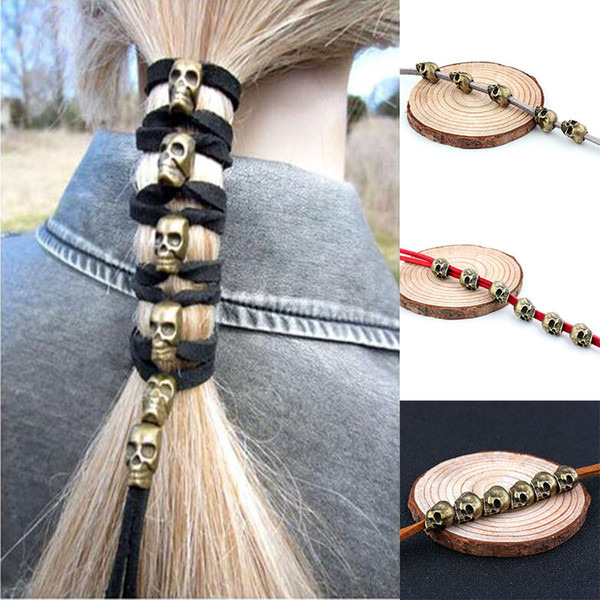 European and American popular skull hairline DIY accessories hair tie ponytail Gothic punk antique braided rope headdress