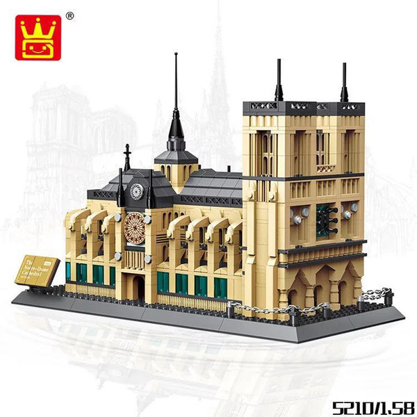 Paris Notre Dame building blocks accessories new 3D simulation wooden Notre Dame model toys adult wisdom manual assembly