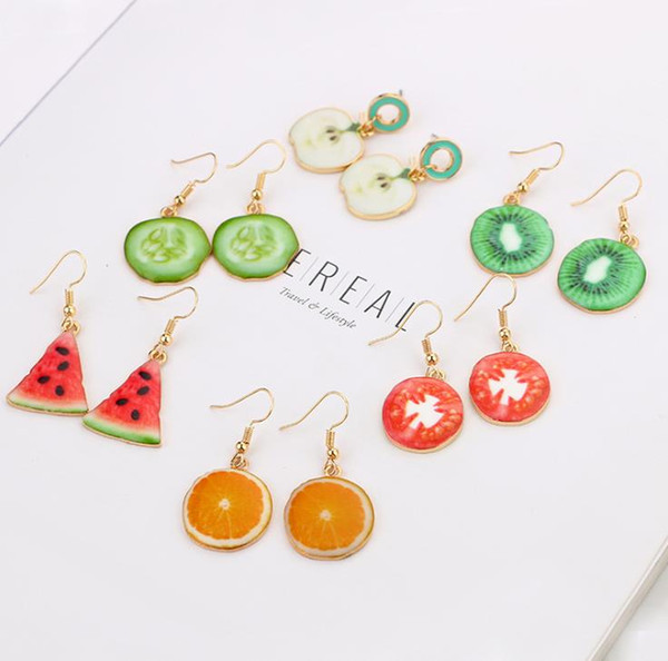 women popular high quality earrings designer earrings Personality of fruit earrings