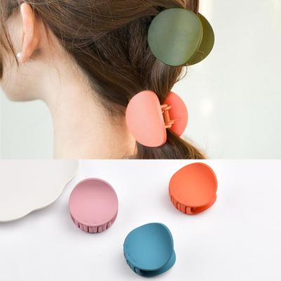 2018 Japan And Korea Simple Frosted Round Acrylic Pure Color Grip Round Ponytail Clip Hair Plate Hair Decoration