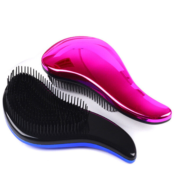 Anti-static Hair Brush Comb Styling Tools Shower Electroplate Detangling Massage Combs for Salon Styling Women Girls Hair