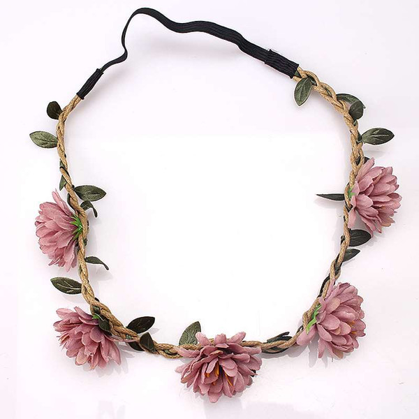 Women Wedding Flower Headband Girls Boho Flowers Headwear Children Headbands Hair Accessories Bride Wreath Beach Garland