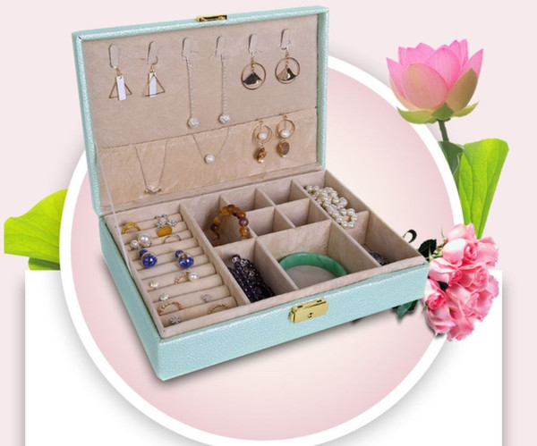 Hot Sale and Fashion PU Leather Jewelry Storage Box of High-grade litchi Pattern Jewelry Box Convenient For Wholesale