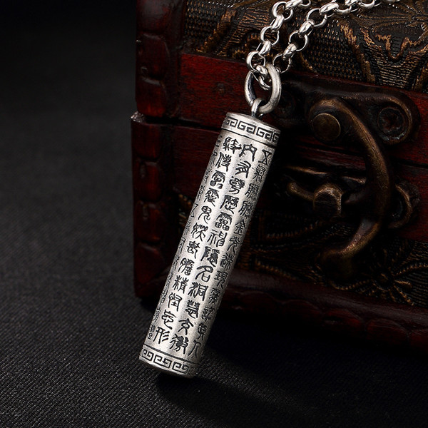 S990 Sterling Silver Pendant Taoist golden light charm talisman 99 silver can open Kwu Box Necklace Pendant(gift)