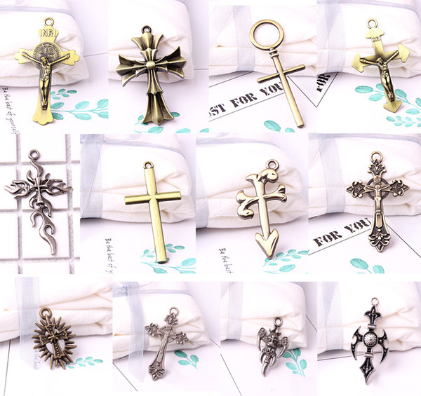 Wild Jewelry Necklace Accessories Alloy Cross Plating Retro Sweater Chain Pendant Wholesale, Creative Gift Free Shipping