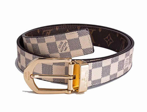 2019 the latest brand design double-sided leather belt fashion business belt for men retro pin buckle brand leather belt