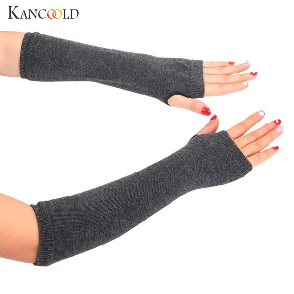 KANCOOLD Gloves Winter Wrist Arm Hand Warmer Knitted Long Fingerless Gloves Mitten high quality casual women 2018NOV23