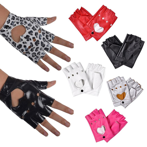New Women PU Leather Glove Car Fingerless Performance Gloves