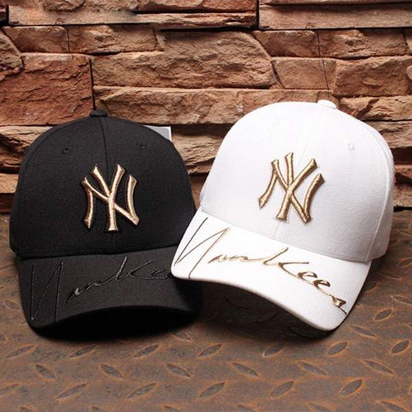Summer Fashion Hip Hop Hats Adjustable Embroidered Black White Pink Baseball Hats for Men and Women