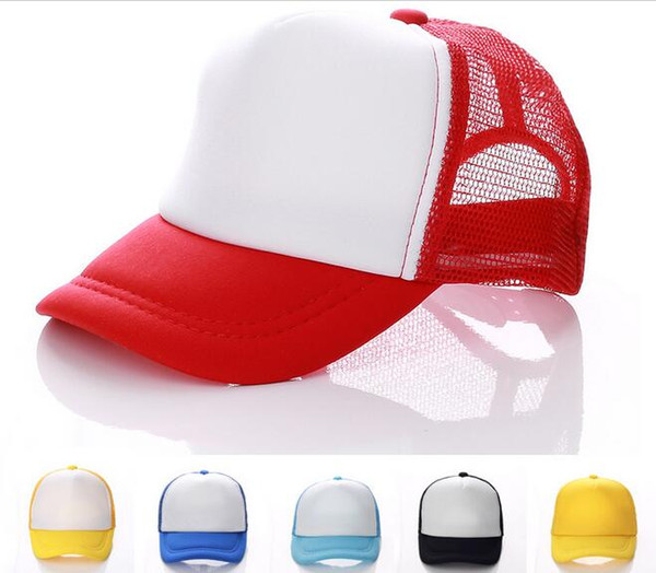 14 colors Kids Trucker Cap Adult Mesh Caps Blank Trucker Hats Snapback Hats Acept Custom Made Logo D780