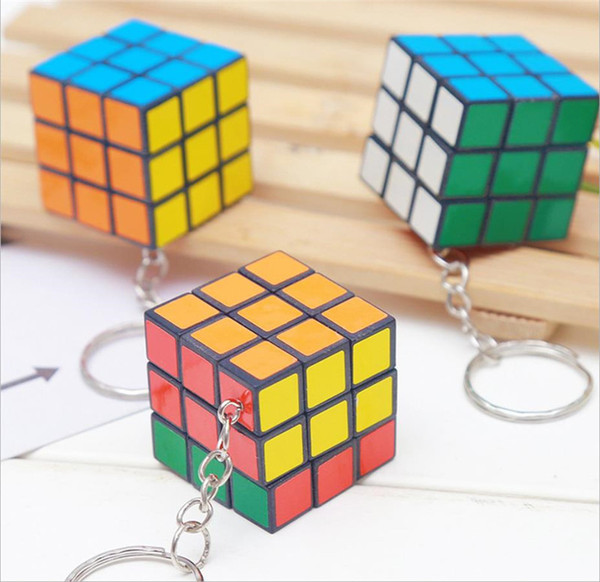 3 X 3 X 3 CM Mini Magic Cube Puzzle KeyChain Toy Pendant Key Ring Square key ring kids toy gift WCW113