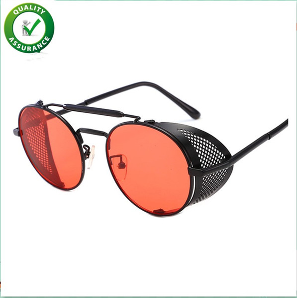 Luxury Designer Sunglasses for Women Mens Brand Fashion Metal Frame Side Round Vintage Retro Steampunk Gothic Hippie Circle Retro Glasses