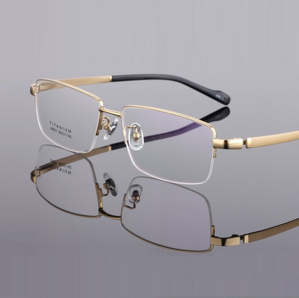 ultra light Pure titanium male spectacle frames eyewear width-155 Big face business man myopia half-rim male eyeglasses frames