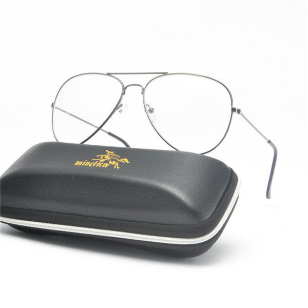 Unisex Fashion pilot metal lazy glasses frame Large frame retro Reading Glasses Ultralight literature Plain mirror men/wome FML