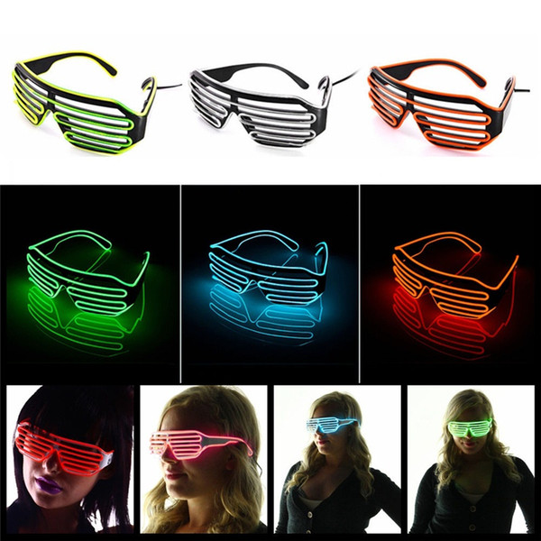 Luminous LED Glasses EL Wire Fashion Neon for Dancing Party Bar Glow Rave Atmosphere Activating DJ Bright Glasses Props Novelty Toys