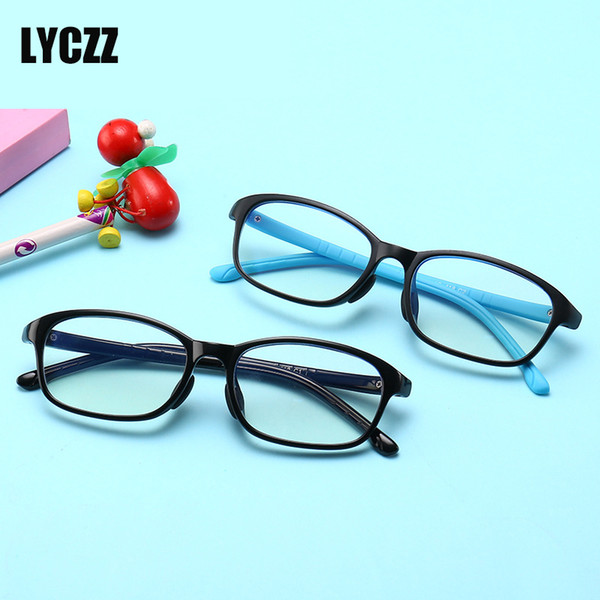 LYCZZ Silicone Anti-blue light Children Clear Glasses frames Girls Boys Flexible prescription Eyewear Kids eye Spectacle Frames
