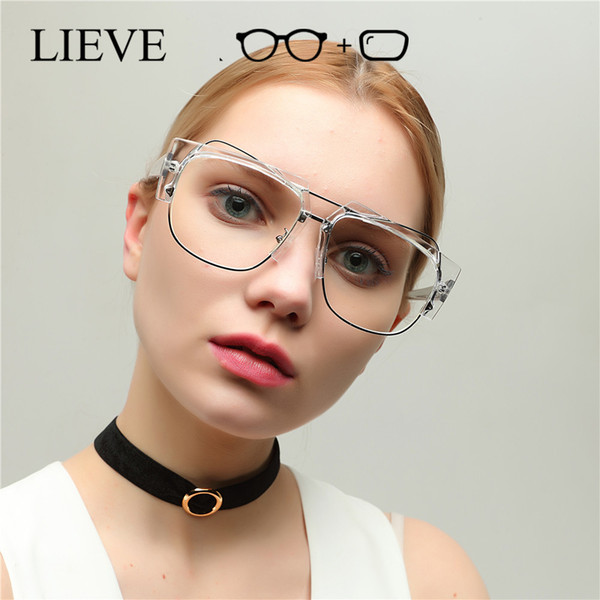 NEW Arrival Square Luxury Eyeglasses Frame Men Oversize Unique Clear Prescription Glasses Brand Designer Eye Glasses For Make Up