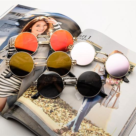 Optical Round Metal Sunglasses Steampunk Men Women Fashion Glasses Brand Designer Retro Vintage Sunglasses Personality trend D0005
