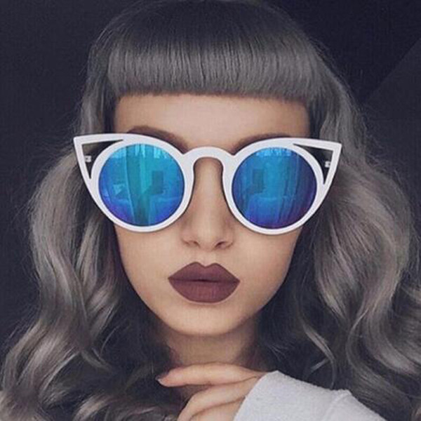 High-quality Female High quality Brand Designer Fashion Mirror Women Polit Sunglasses UV400 Vintage Cat Sport Sun Glasses With Free Shipping
