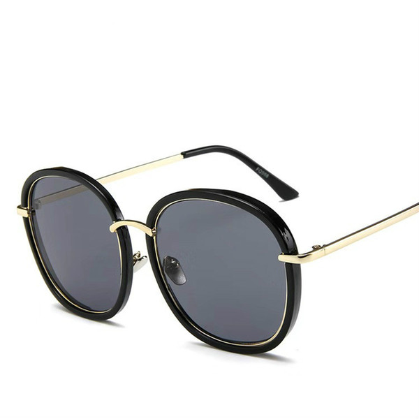Fashion wild street shoot trend sunglasses round frame metal sunglasses ladies multicolor colorful Korean glasses retro sunglasses