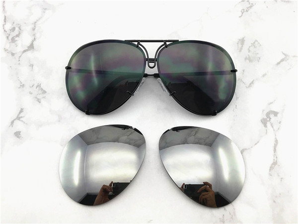 P 8478 New fashion trend sheet metal frame change lens sunglasses high quality UV protection glasses fashion designer style men and women