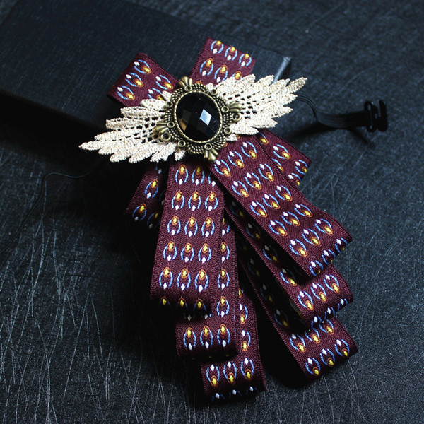 i-Remiel British Style Vintage Flower Ribbons Butterfly Bow Tie for Business Wedding Groom Best Man Shirt Clothing & Accessories