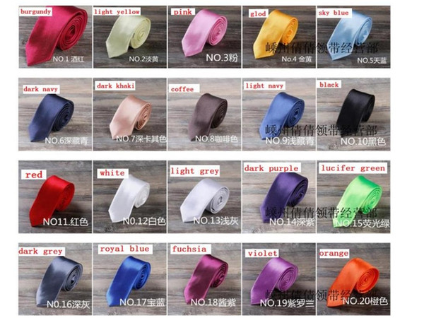 4000pcs new fashion candy color 5cm silk like slim tie/Skinny neck tie 50 color for choose