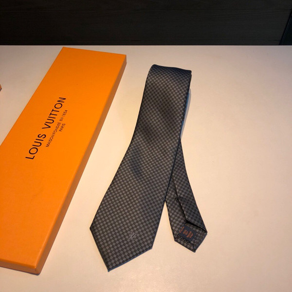 Checkerboard Plaid Pattern Tie Fashion Classic Brand Men Neckties 100% Silk Business Casual Tie for Gift
