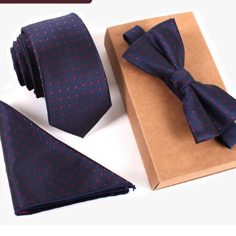 Fashionable mens tie embroidery three piece set Business fashion men tie casual ties suit free shipping