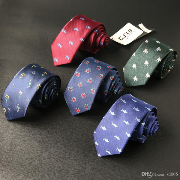 Creative Women Men Narrow Necktie Arrow Type Polyester Animal Pattern Pure Color Casual Ties Exquisite Designer Accessories 10sj ff