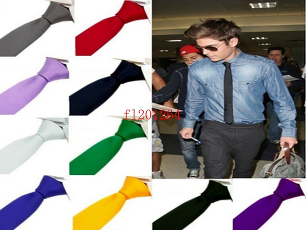 100pcs/lot Free Shipping 2015 New Style Wedding Party Groom Men's Solid Color Gravata Slim Plain Men Tie Necktie 30 Colors