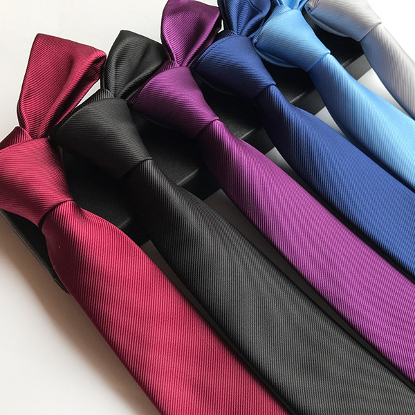 Fashion Hot sale Silk Classic Skinny 6cm Men Neck Ties Casual Wear Business Wedding Party Solid Neckties for Men