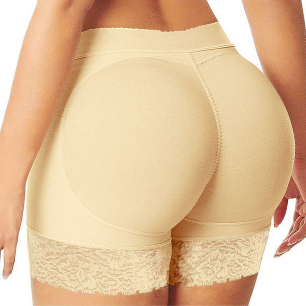 Women Sponge Padded Abundant Buttocks Pants Lady Push Up Middle Waist Padded Panties Briefs Underwear